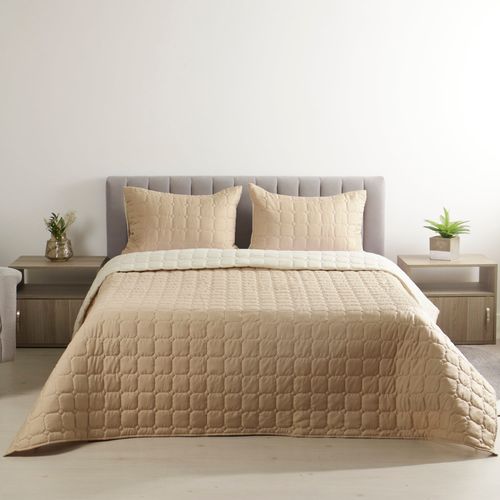 Cubrelecho Doblefaz Microfibra  Beige -Taupe